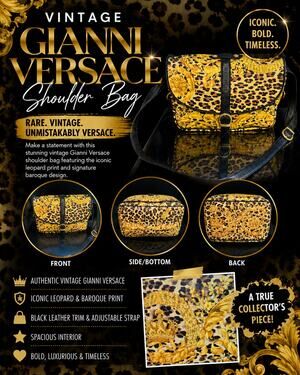 LS032 Gianni Versace Vintage Baroque Style Double Sided Messenger Bag